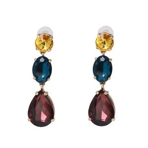 Chic Gold and Multicolor Drop Earrings